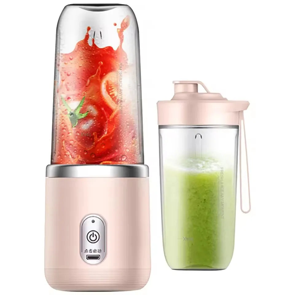 Portable Electric Juicer with Stainless Steel Blades - Automatic Smoothie & Ice Maker for Effortless Kitchen Blending