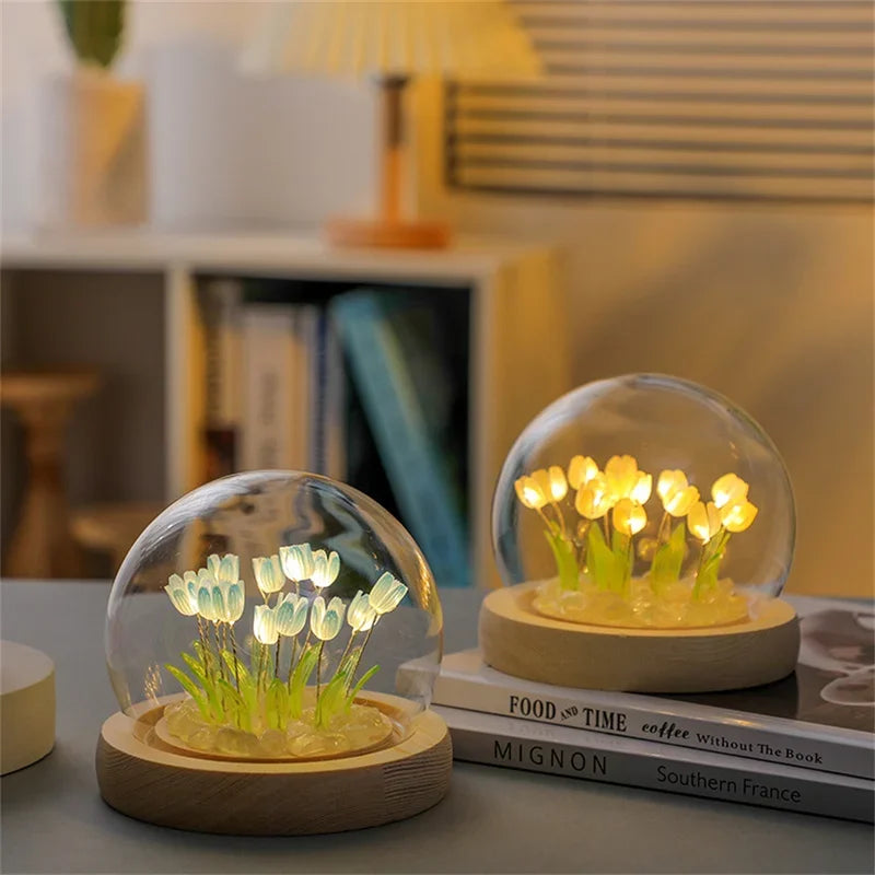 Artificial tulip flower night light